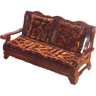 包邮 冬季加厚红实木沙发毛绒坐垫 椅垫子 防滑 单人双三人仿羊毛