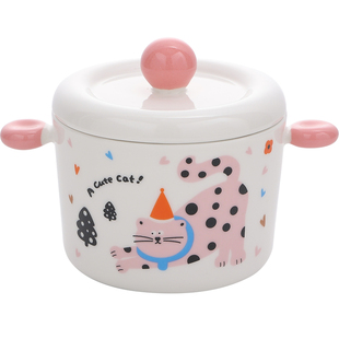 带盖隔水炖盅家用特别好看的陶瓷蒸蛋碗煲汤炖罐汤盅高颜值鸡蛋羹