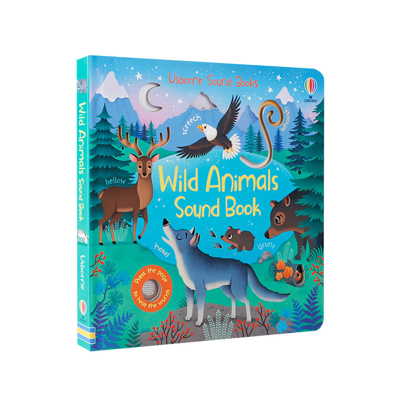 英文原版尤斯伯恩 野生动物发声书Usborne Wild Animals Sound Book  儿童早教启蒙英语故事绘本 亲子互动共读洞洞纸板书