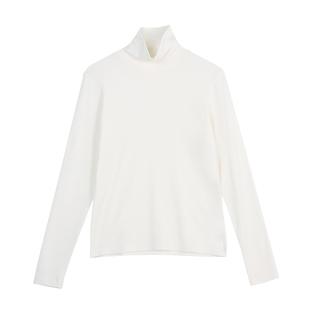 CLOUDSPACE【柔织】珍珠山羊绒混纺高领长袖女T恤2025冬保暖上衣