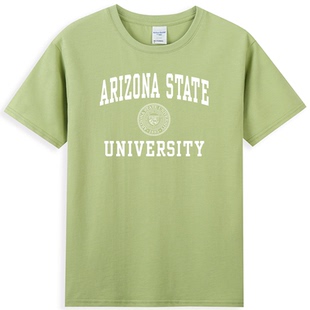 亚利桑那州立大学 arizona state university圆领美式T恤短袖纯棉