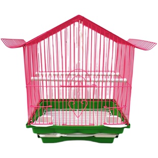 虎皮牡丹鹦鹉鸟笼文鸟笼子 小型鸟笼屋型鸟笼宠物鸟用品包邮