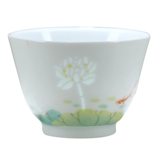 景德镇镂空玲珑茶杯主人杯单杯手绘陶瓷功夫茶具品茗杯大号普洱杯