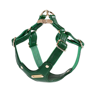 溜狗狗牵引绳中型犬胸背带背心式皮革小型犬宠物柯基专用柴犬狗绳