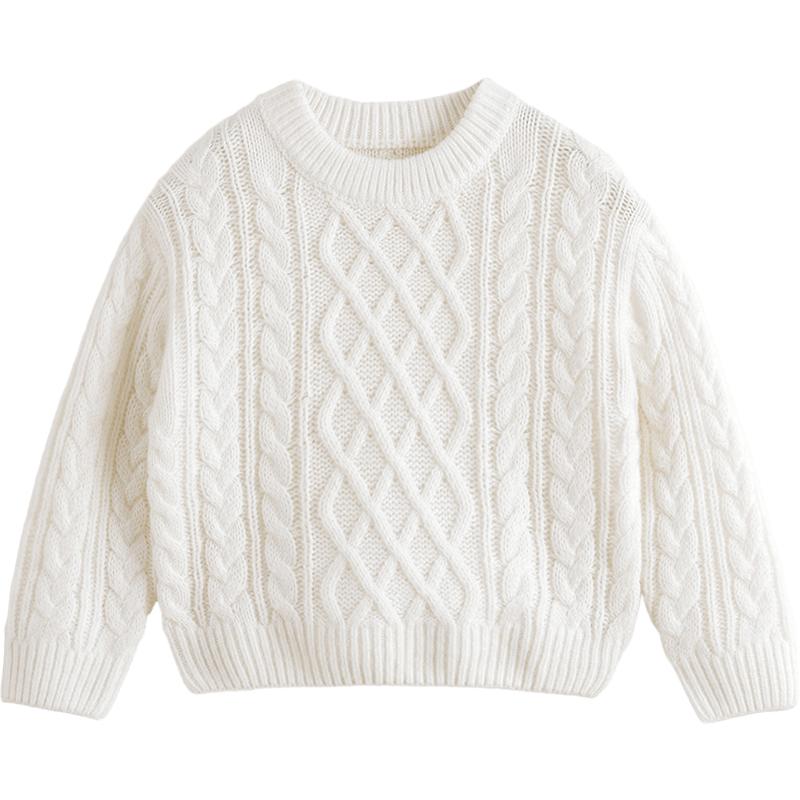 马克珍妮男童立体扭花绵羊毛毛衣儿童针织衫2024年秋冬新款241767