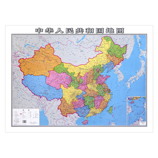 中国地图2025年全新版大尺寸106*76厘米墙贴交通旅游二合一防水高清贴画挂图中华人民共和国地图