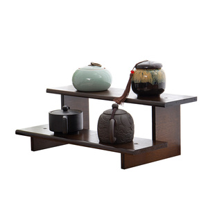 桌面博古架小型茶具置物架茶室多宝阁紫砂壶摆放架中式茶壶收纳架