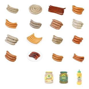 柏纳夫德式香肠图林根黑胡椒罗勒法兰克福烟熏德国肉肠烤肠无淀粉