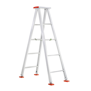 步步稳人字梯加厚铝合金焊接工程梯家用折叠梯装修移动可行走梯子