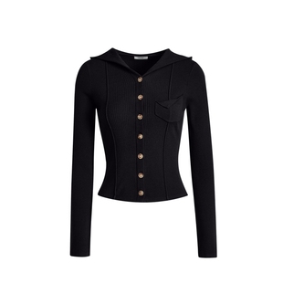 阔色毛衣针织衫连帽衫女2026春季新款内搭打底衫修身显瘦上衣秋冬