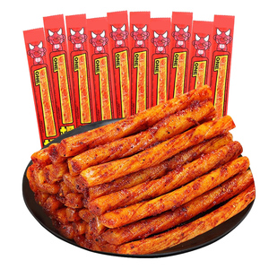 一根筋麻辣香辣牛筋儿时怀旧辣条素牛筋解馋网红零食很长一根素肉