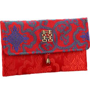 双喜字包邮1-2万元特大超大结婚改口红包锦缎高档中国风创意个性