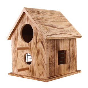 实木鸟窝户外鹦鹉繁殖箱室内环保鸽巢大空间小木屋可定制野外洞穴