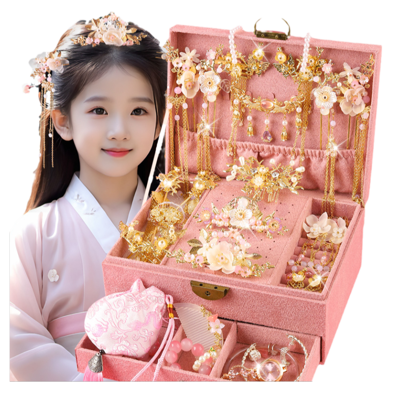 女孩子生日礼物儿童古风发饰礼盒
