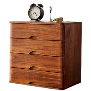 实木桌面收纳盒储物盒白色可叠加带抽屉杂物盒长方形学生分层包邮