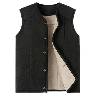 冬季中老年驼绒马甲男加厚保暖宽松大码爸爸弹力爷爷装老人棉坎肩