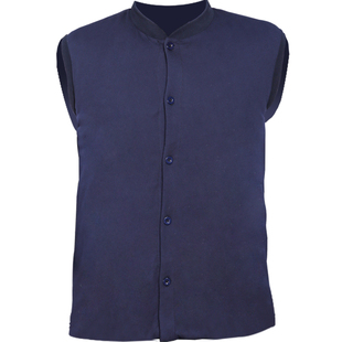 中老年桑蚕丝棉袄男士保暖背心内胆纽扣中长款丝绵衣加厚棉服正品