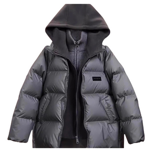 儿童羽绒棉服冬季男童三防免洗连帽防寒加厚羽绒棉服外套女童冬款