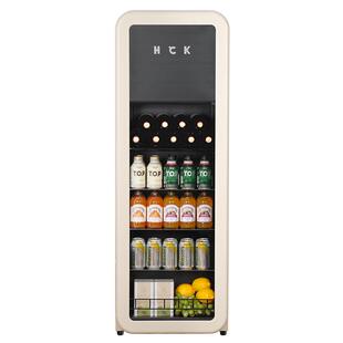 HCK哈士奇冰吧136L纤纤吧2.0冷冻冷藏柜办公室新一级能效复古冰箱