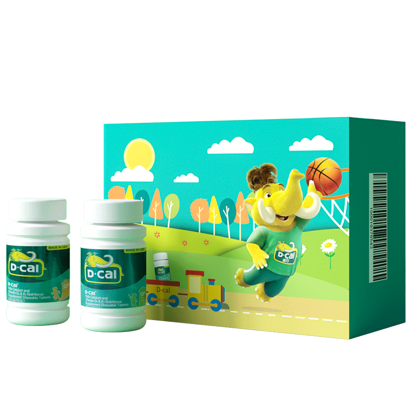迪巧儿童钙片青少年成长蓝帽子正品补钙维生素DK咀嚼钙官方旗舰店
