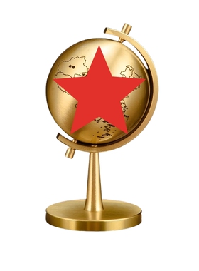 黄铜地球仪摆件自动旋转