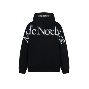 KINDD美式嘻哈背后刺绣字母雪花情侣宽松百搭连帽衫加绒头套卫衣