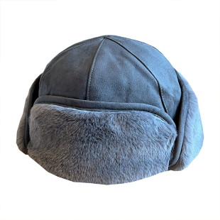 网红季麂皮绒兔毛护耳雷锋帽秋冬保暖加厚时尚百搭飞行员棒球帽男