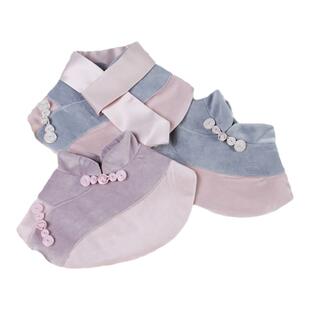 吉仔仔猫咪狗狗口水巾宠物盘扣围脖汉服复古围兜饰品格格领圈装饰