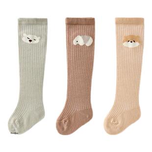 童泰婴儿袜子新生儿长筒袜男女童宝宝高筒袜提花网眼袜无骨宽口袜