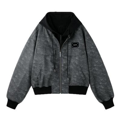 BJHG假两件夹克外套秋季新款皮衣