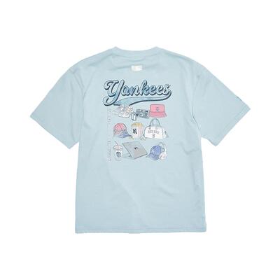 MLB官方 男女同款宽松时尚百搭手绘印花凉感T恤26春季新款TSN01