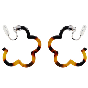 个性显脸瘦豹纹花形耳钉耳夹气质女时尚无耳洞可摇晃蚊香盘耳饰