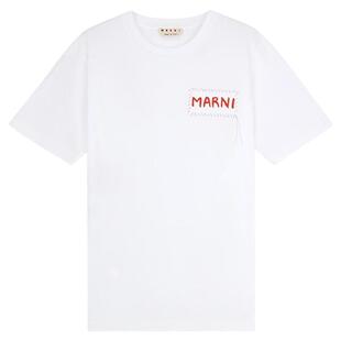 【甄选直降】MARNI 男女同款纯色字母LOGO短袖圆领T恤