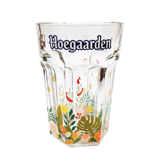 百威原装原厂福佳白啤酒杯限量版进口春季田园风玻璃六角杯330ml