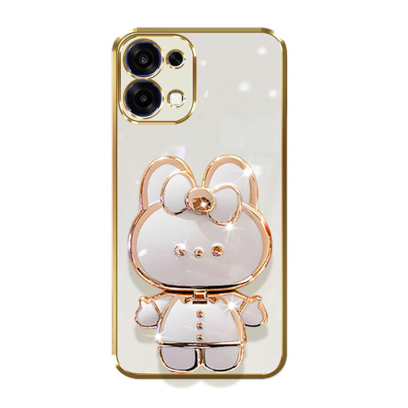 oppoA6手机壳兔子支架镜子