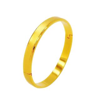 2025年新款越南沙金手镯女简约卡扣喷砂镯子金店推拉手环精致时尚