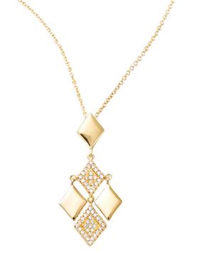 JFB几何风18K厚包金项链耳钉女