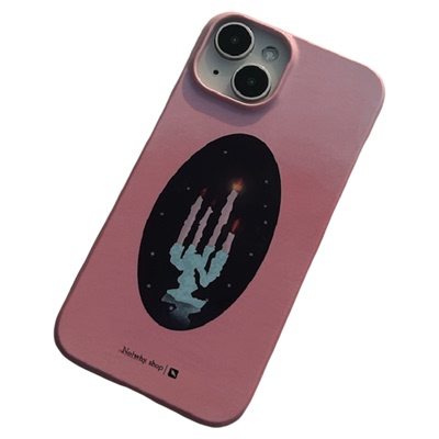 [清仓特价] No!why shop·歪店原创手机壳“夜·烛台”韩国进口菲林壳光面大孔半包硬壳适用于苹果15pro