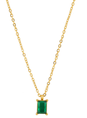 简约轻奢彩钻吊坠项链女锁骨链