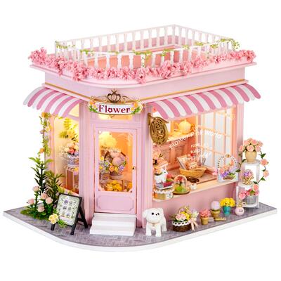 智趣屋diy小屋花店手工制作摆件