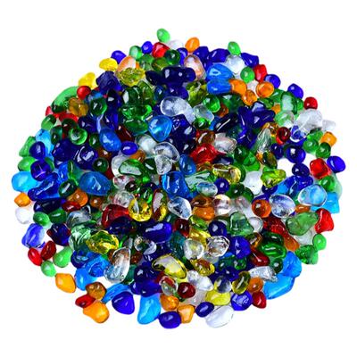 七彩琉璃碎石玻璃鱼缸石头造景石摆件水晶diy材料供曼扎宝石饰品