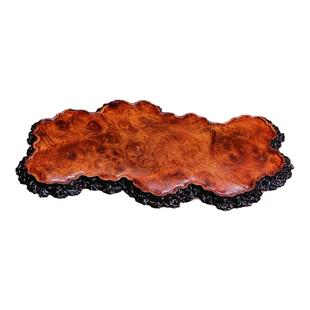 红木缅甸花梨木瘿木瘤底座中式木质随形微型小盆景茶壶杯底座木托