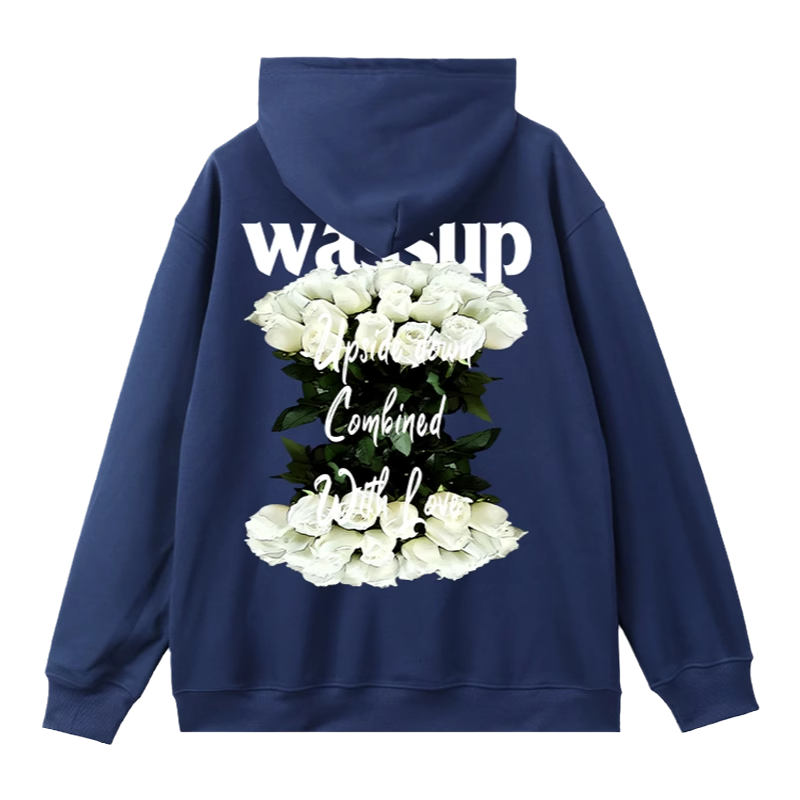 WASSUP玫瑰花语重磅连帽卫衣
