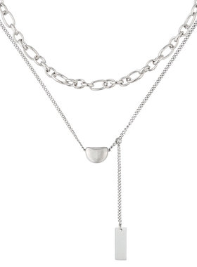 BZV钛钢双层小豆子项链毛衣链