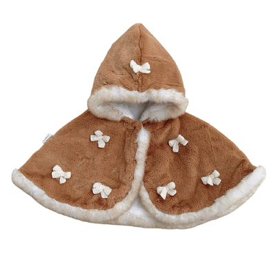 女宝宝秋冬加绒毛绒绒斗篷