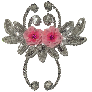 梅花桃花舞蹈头广场舞现代舞演出头饰银色亮片扭秧歌表演头花饰