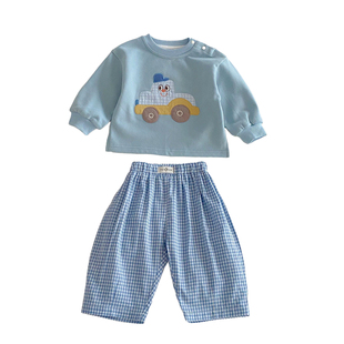 男童春装套装婴儿衣服2026春季新款小月龄宝宝外出服洋气韩系童装