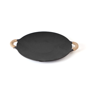 铸铁烤盘户外露营卡式炉烤肉盘家用铁板烧烤盘煎烤锅电磁炉煤气灶