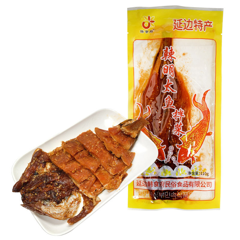 韩食府180g辣明太鱼小零食延边特产辣鱼朝鲜族美食鱼条鱼丝甜辣