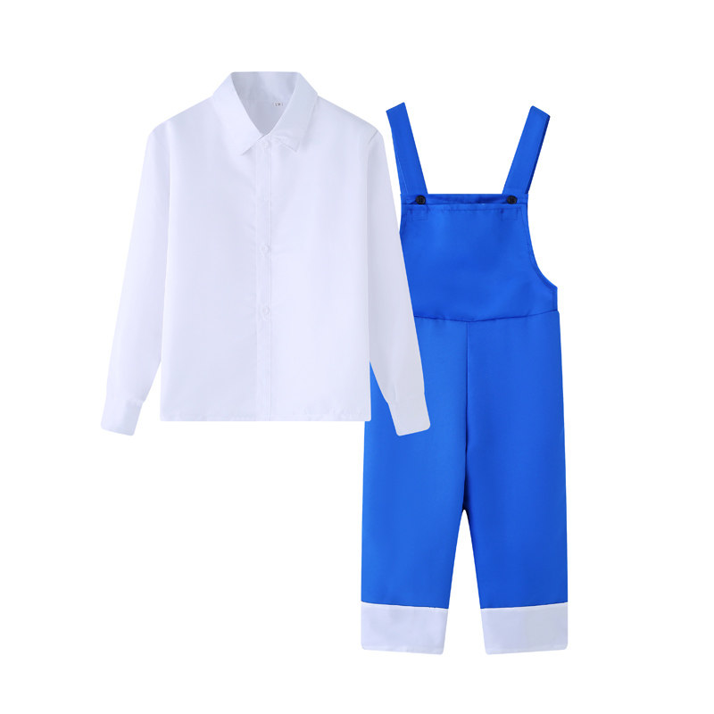 劳动最光荣演出服农民舞蹈服元旦丰收节道具儿童背带裤表演服服装